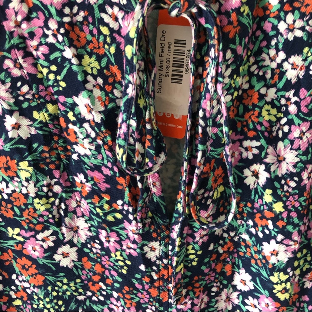NWT Anthropologie Sundry Field Dress In Deep Navy Size Medium - Picture 9 of 15